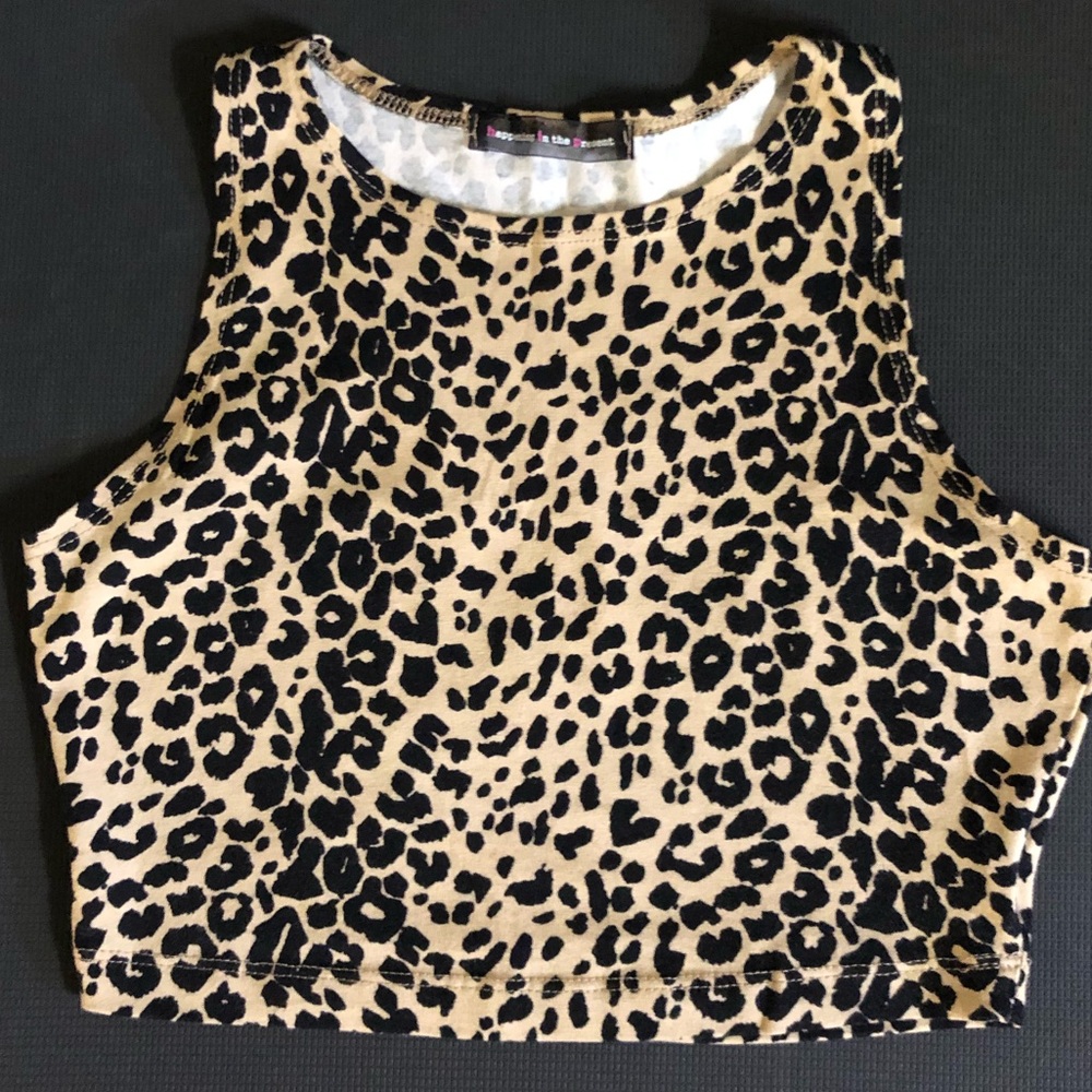 BP- Happening in the present Animal Print Crop Top